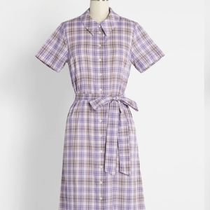 Modcloth, M, purple plaid